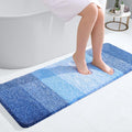 OLANLY Bathroom Runner Rugs - Extra Soft Microfiber, Quick Dry & Washable | 47x17, Light Royal Blue