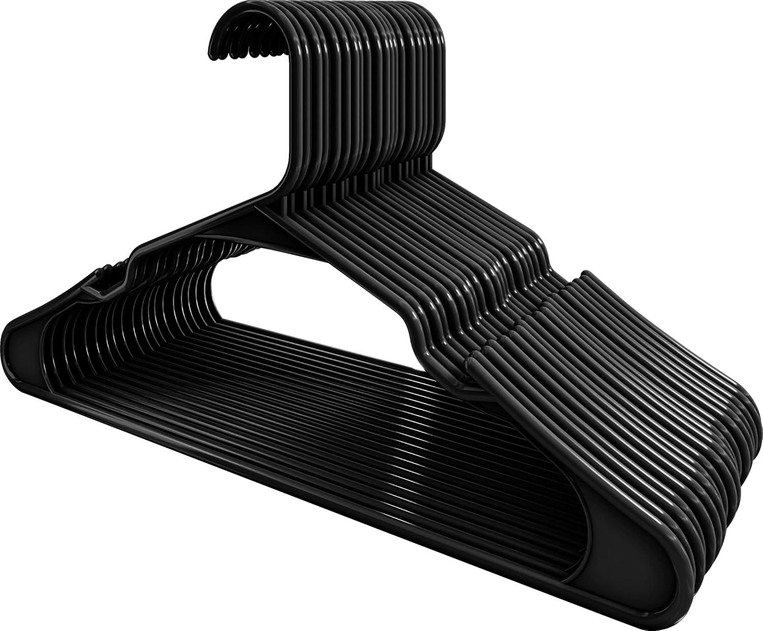 Utopia Home Clothes Hangers - Durable Space-Saving Plastic Coat Hangers with Shoulder Grooves | 60 Pack (Black)