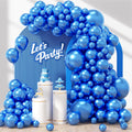Skiennix Metallic Blue Balloons - 120-Piece Set in Various Sizes for Graduation, Baby Shower & Wedding Decor