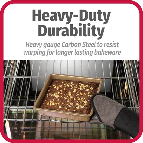 GoodCook BestBake Nonstick Square Baking Pan - Textured Carbon Steel, 9-Inch, Bronze Finish