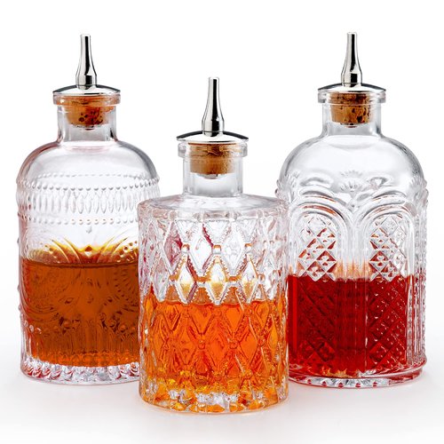 Barfly Bitters Bottle Set of 3 - M37186/M37187/M37188, Glass, 6.8 oz (200 ml), Set of 3