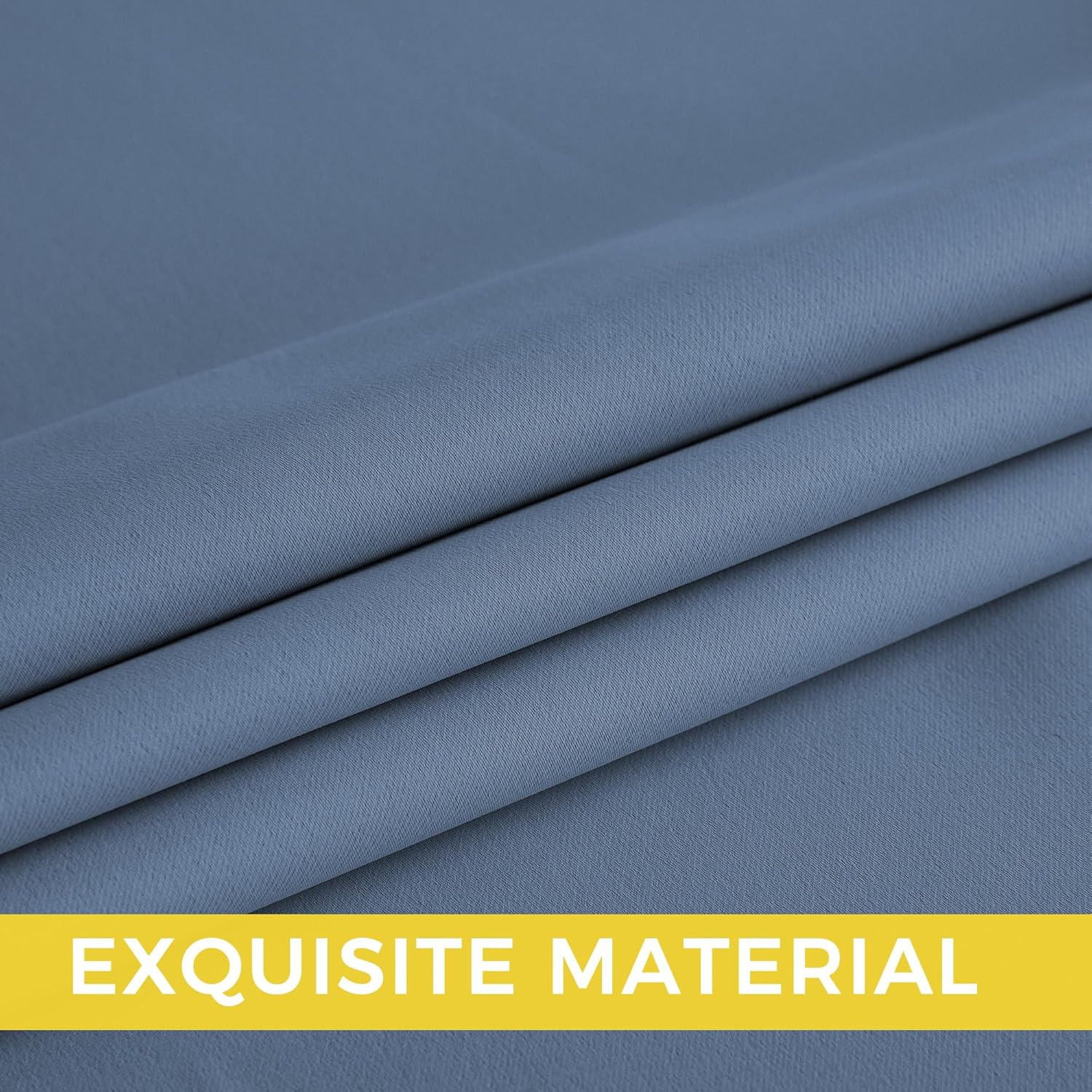 NICETOWN Room Darkening Curtains - Elegant Stone Blue Drapery Panels, 52" x 84" Size