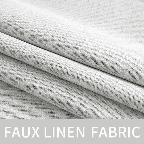 MIULEE Blackout Curtains - 100% Thermal Insulated Linen Textured Drapes | Heathered White, 52 x 63 Inch (2 Panels)