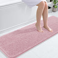 OLANLY Bathroom Runner Rugs - Soft Chenille Bath Mats with Rubber Backing | Quick-Dry, Machine Washable, 59x20, Dusty Rose