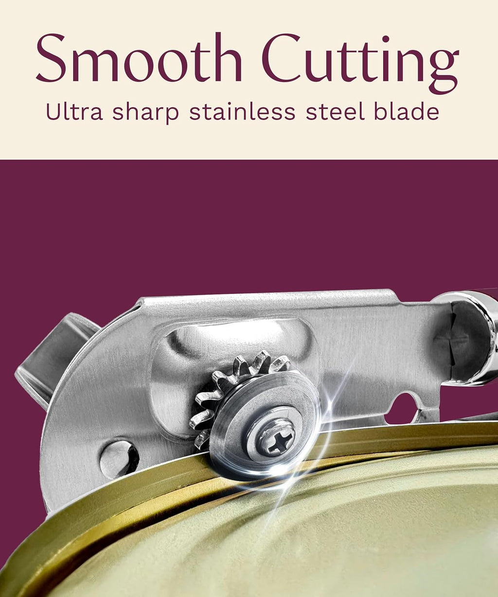 Skiennix Premium Multifunction Magnetic Can Opener - Heavy Duty Stainless Steel with Easy Turn Knob, Mauve