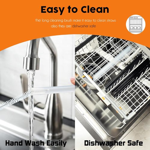 ALINK Clear Replacement Straws - Reusable 6 Pack for Stanley 20oz & 14oz Tumblers | Dishwasher Safe & BPA Free