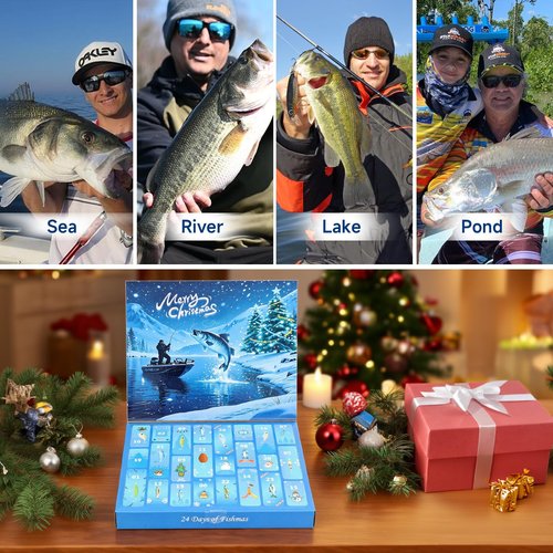 Fishing Advent Calendar for Adult 2025 Fishing Lure Advent Calendar 24 Days Christmas Countdown Calendars Tackle Lures Gifts For Men