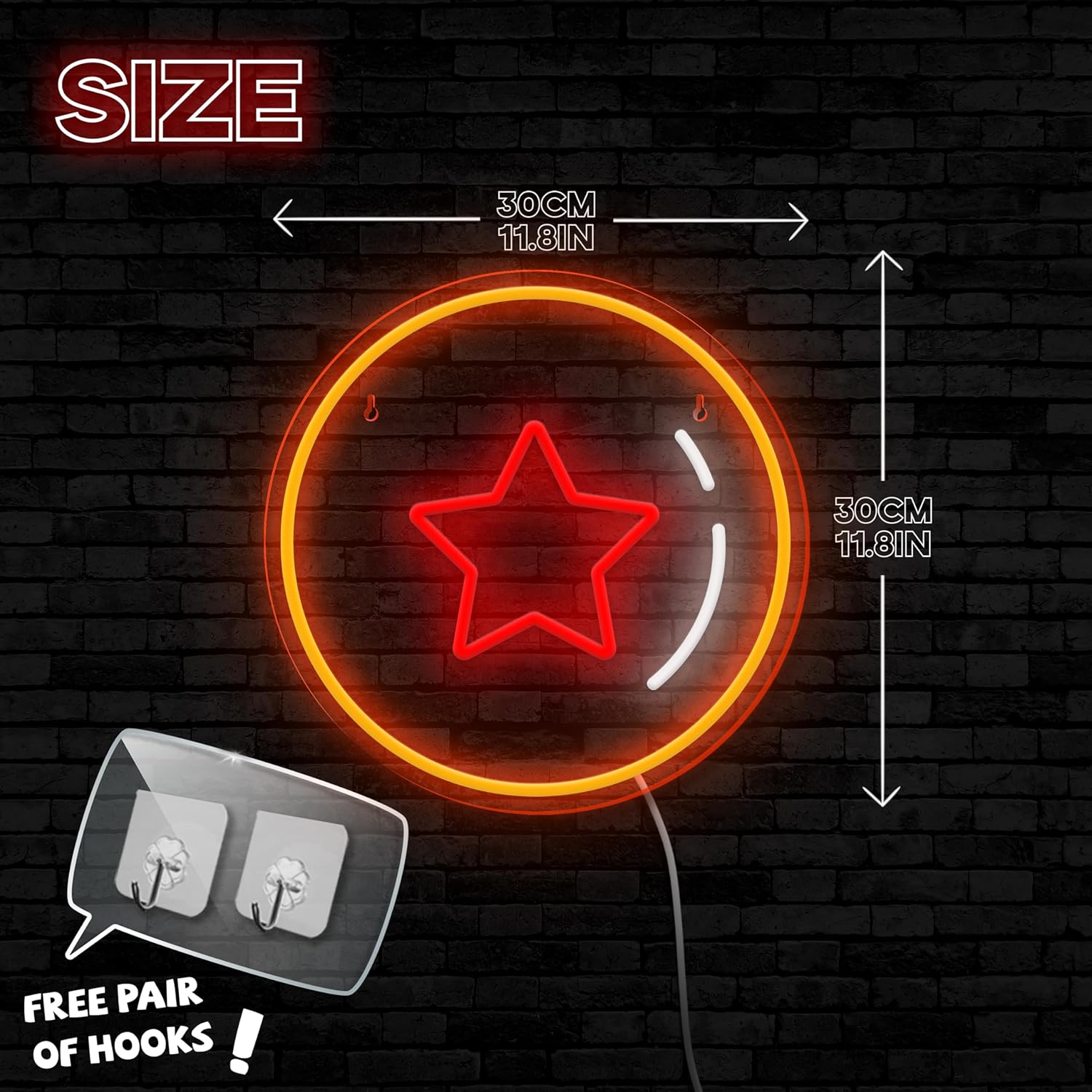 Skiennix Anime Neon Sign - Dimmable One Star Ball Wall Decor for Bedroom & Game Room | Perfect Gift