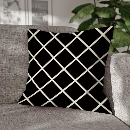 Fahrendom Modern Geometric Decorative Throw Pillow Covers 18 x 18 Set of 4, Black White Striped Porch Patio Outdoor Pillowcase, Abstract Minimalist Farmhouse Sofa Couch Cushion Case Home Decor