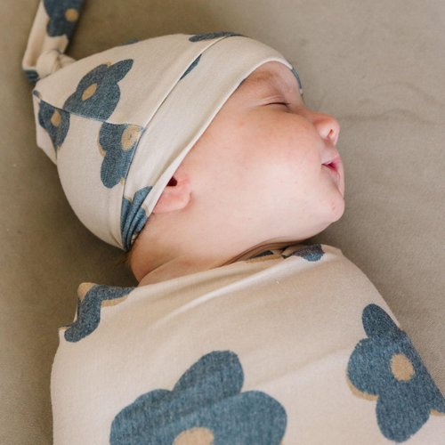 Copper Pearl Large Premium Knit Baby Swaddle Receiving Blanket Gemma in Tan