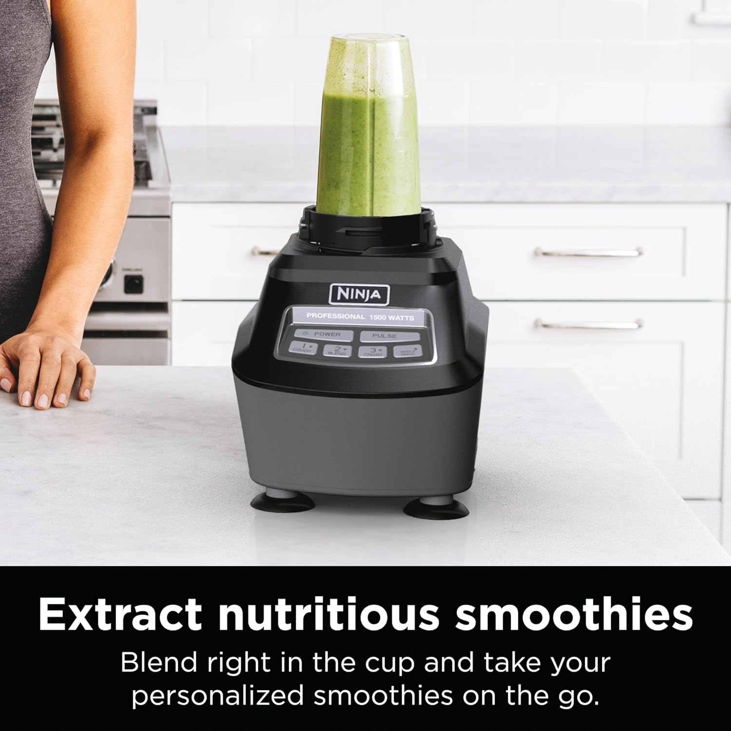 Ninja Kitchen System - All-in-One Food Processor & Blender for Smoothies | Includes Pitcher, Travel Cup & 8-Cup Bowl | Perfect for Salsa, Dough & Frozen Drinks | 120 Volts | Black | BL770AMZ
