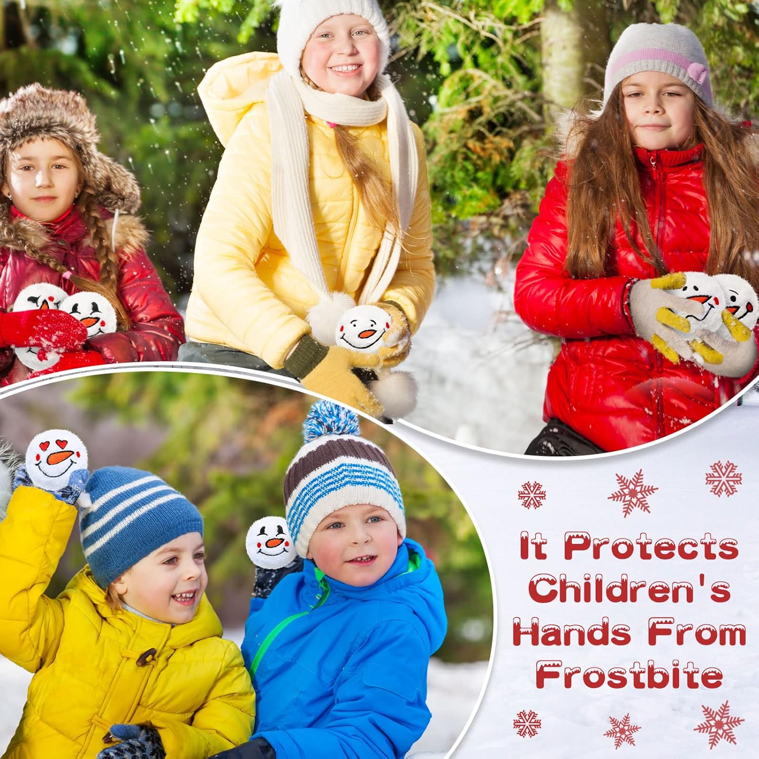Zubebe Snowball Fun Set - 72 Cute Fake Snowmen Balls for Indoor Winter Parties | 2-Inch Classic Style