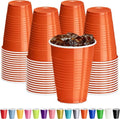 DecorRack 12 oz Orange Plastic Cups - Reusable Disposable Party Supplies (40 Count)