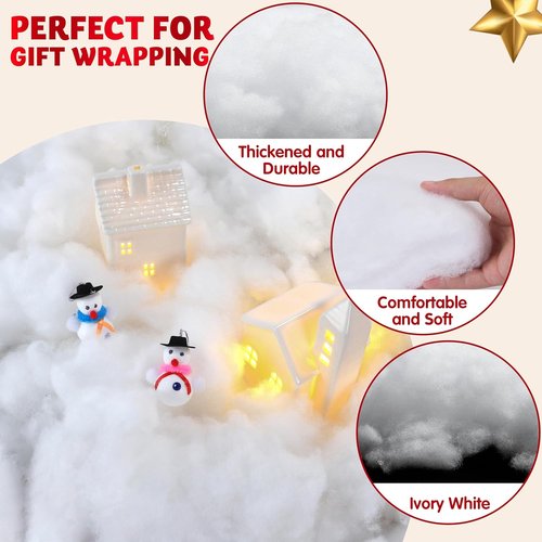JOYIN Fake Snow Cotton | 1 LB Soft Snow Blanket for Christmas Village Decor & Winter Displays