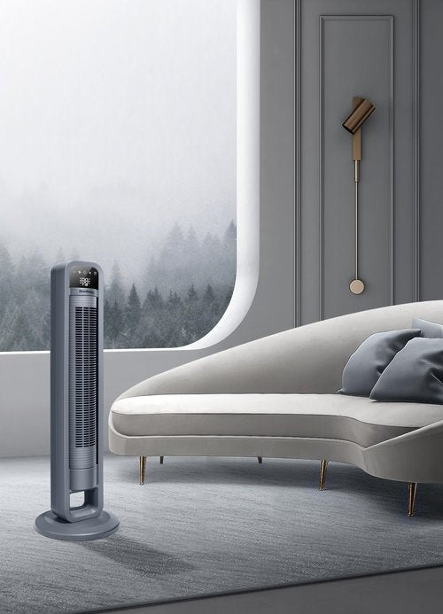 OmniBreeze Digital Electric Tower Fan, Inner Oscillation with Remote Control, LED Display, Standing Bladeless Floor Fans Cooling and Quite Indoor Living Room Bedroom use (40Inch)