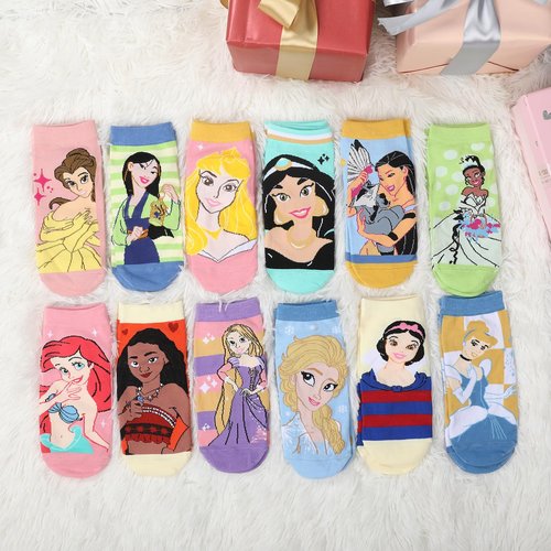 Boruub Socks Advent Calendar 2025 for Girls - 24 Pairs Soft Knit Movie Princess Socks for Christmas Countdown Calendar, Princess Gifts for Teens Women Christmas Xmas Holiday