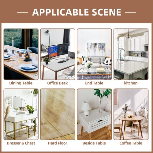 Warmstar Clear Table Protector 2mm Thick, 42 x 84 Inch Clear Table Cover Protector, Plastic Table Cover, Clear Desk Mat Desk Pad, Desk Protector Mat for Coffee Table, Writing Desk, Dining Room