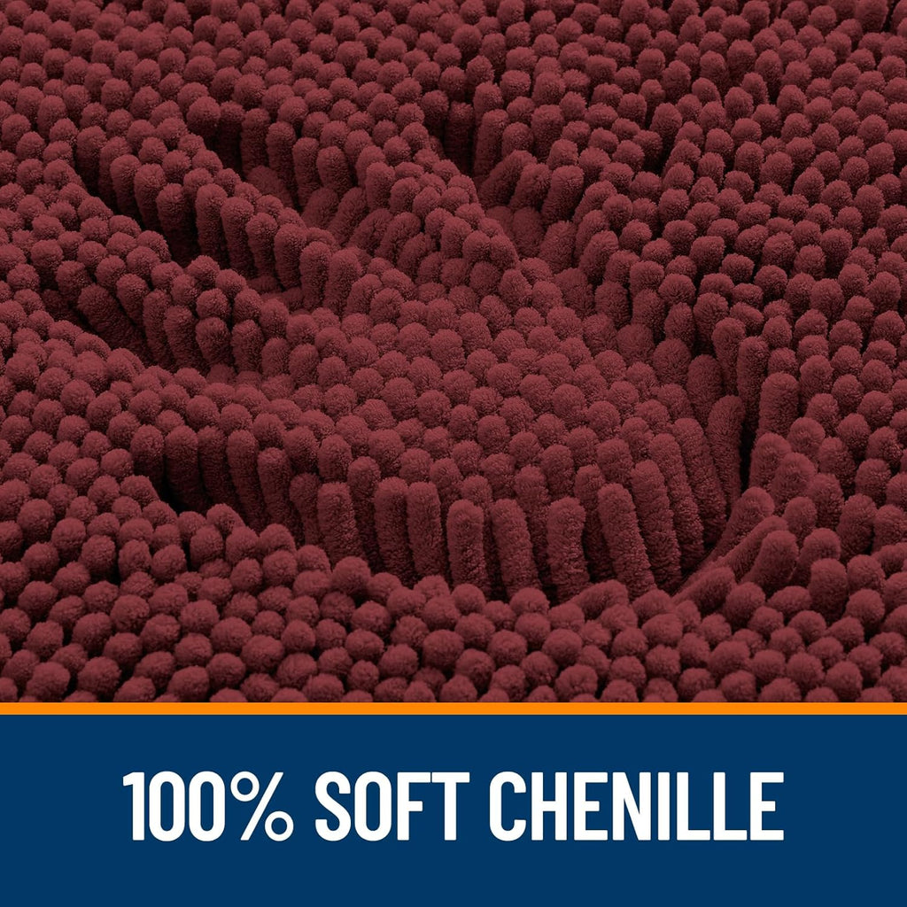OLANLY Bath Rugs - Extra Soft Absorbent Chenille Mats | Quick Dry, Machine Washable, 30x20, Andorra Red-Brown