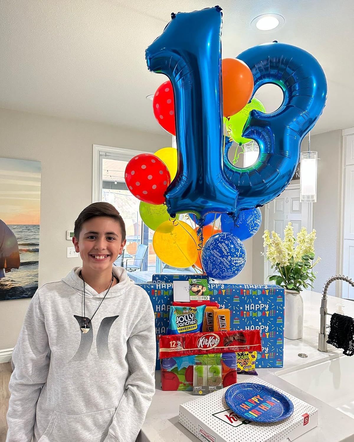Number 13 Balloon - Navy Blue 40-Inch Birthday Decoration for 13-Year-Olds | Perfect Party Supplies