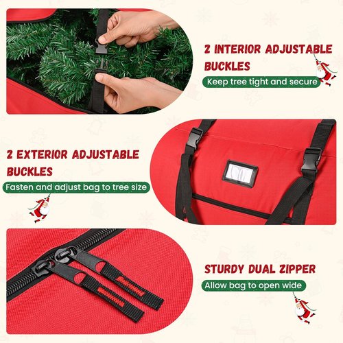 Heavy-Duty Waterproof Christmas Tree Storage Bag by [Brand Name] - 9 ft, Dust-Proof & UV-Proof with Dual Zipper & Wheels