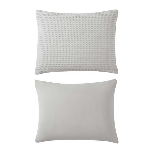 Kenneth Cole - Duvet Cover King Size, Ultra-Soft Waffle Textured Bedding w/Matching Pillowcases, 3 Piece Bed Sets (Solid Grey)