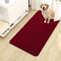 OLANLY Dog Door Mat - Absorbent Non-Slip Washable Chenille Mat for Muddy Paws | 40x24 Inches, Red