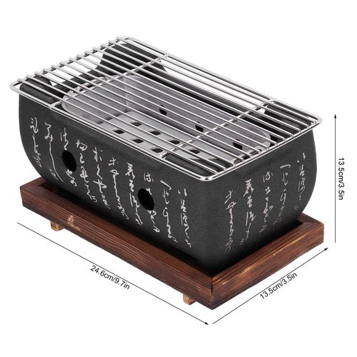 Japanese BBQ Grill, Portable Barbecue Stove with Wire Mesh Grill and Base BBQ Tools Accessories for , Yakitori, Takoyaki