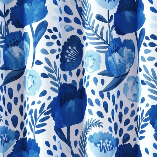 Lush Decor Poppy Garden Shower Curtain, Yellow & White, 72" x 72"