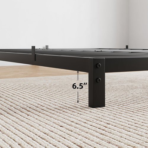 GAOMON 8 Inch Queen Bed Frame, Low Profile Queen Metal Platform Bed Frame Support Mattress Foundation, Noise Free, Easy Assembly, Black