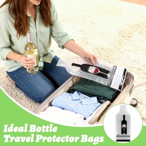 10 Sets Wine Bags for Travel, Reusable Wine Bottle Travel Protector Bags, Double Layer Leak Proof Wine Travel Bags for Wine Bottles Airplane Car Cruise Safety Impact Resist, Wine Sleeves for Suitcase