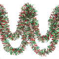 CCINEE 32.8 Feet Christmas Tinsel Garland,Metallic Tinsel Twist Garland Shiny Hanging Decoration for Party Supplies Xmas Tree Home Stairs Indoor Outdoor Decor(Red Green Sliver)