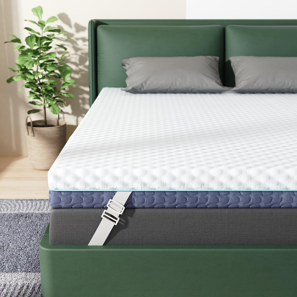 Releep 3 inch Firm Twin XL Mattress Topper for College Dorm, Memory Foam Bed Topper with Soft & Firm Options for Back Pain Relief, Mattress Topper with 2-Sided Cover, CertiPUR Certified, Dorm Bed