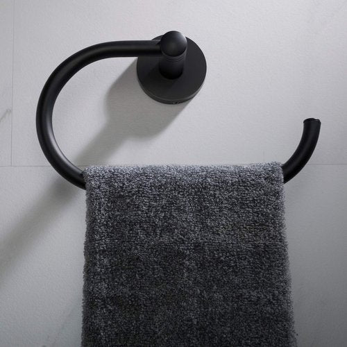 KRAUS Elie Bathroom Towel Ring, Matte Black Finish, KEA-18825MB