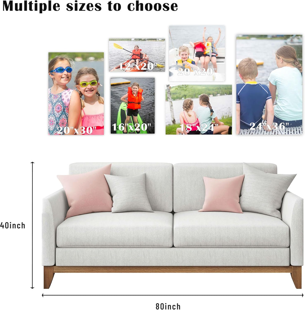 ZXDZSM Custom Canvas Poster - Personalized Wall Art Print | Upload Your Image, 20" x 20" Unframed