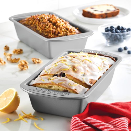Farberware Bakeware Nonstick Meatloaf Pan Set - Two 9-Inch x 5-Inch Gray Pans
