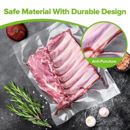 Amzpass Vacuum Sealer Bags for Food, 7 Pack - 8" x 20' (3 Rolls) + 11"x 20' (3 Rolls) + 6"x 20' (1 Roll), BPA-Free Commercial Grade Embossed Customized Size Bags for Food Storage, Meal Prep, Sous Vide