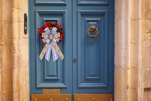 Glodecart Large Purple Lavender Burlap Plaid Flower Wreath Bow for Front Door, Wall, Party Decor, Spring Summer Decoration Supplies Ornament