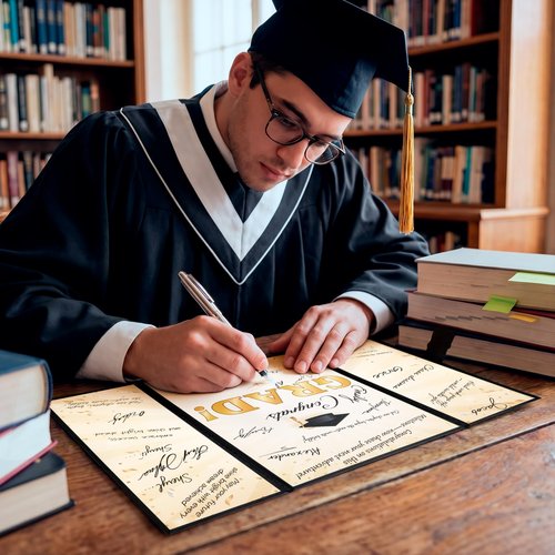 JOYIN 2026 Graduation Guestbook Alternative(Black & Gold), 12" Signature Congrats Graduation Party Decorations, Class of 2026 Grad Card for High School College Grad Gift, Party Guest Signing Cardboard