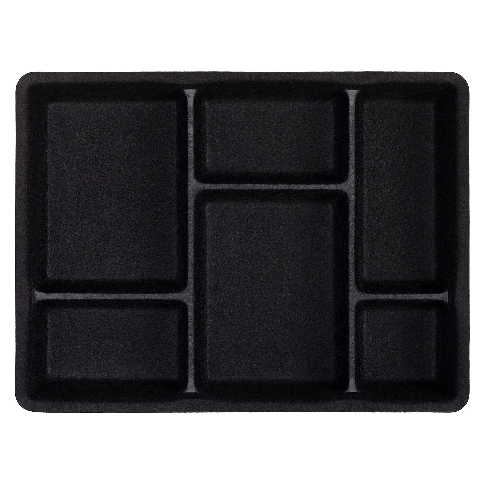 Navaris Felt Drawer Organizer Tray - Tidy Desk Drawers, Office Supplies, Jewelry, Cosmetics, Small Personal Items and Accessories - Black