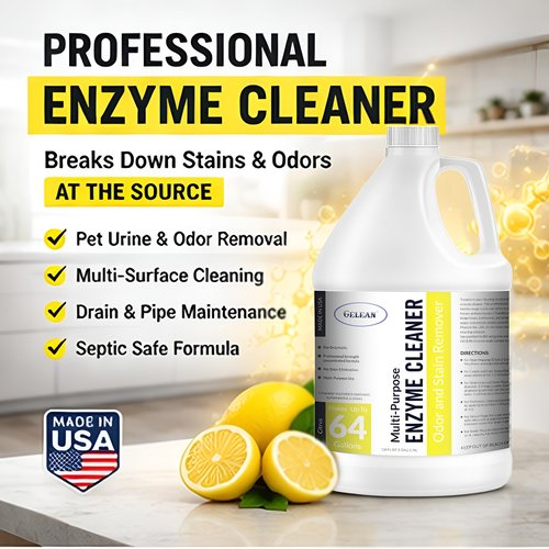 GELEAN Multi-Purpose Probiotic Enzyme Cleaner, (128 oz, Citrus) - Pet Stain and Odor Remover - Concentrated - Professional & Home Strength Drains, Floors, Bathrooms, Toilets Trash Can, Made in USA