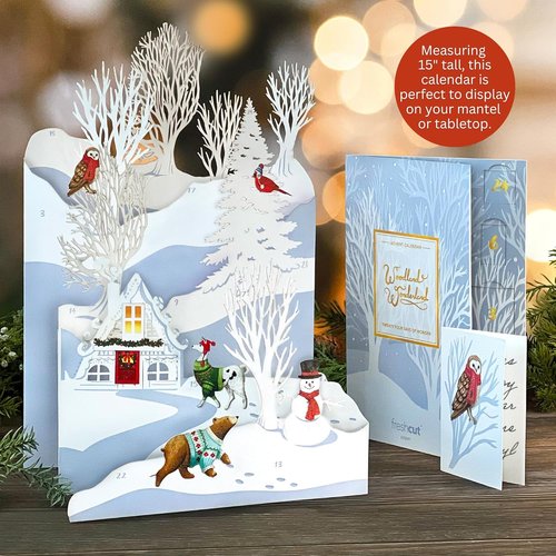 Freshcut Paper 2025 Advent Calendar - Woodland Wonderland 3D Pop-Up Greeting Cards & Notecards