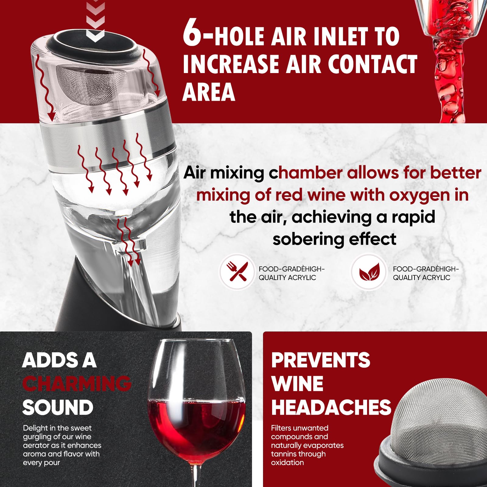 D&Slifei Wine Aerator Pourer Instant Decanter
