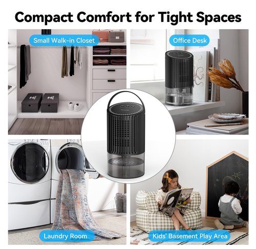 Dehumidifier, 34oz Small dehumidifiers for home, Ultra Quiet (25dB) 350 sq ft Mini Dehumidifier, Portable for Bathroom Bedroom Closet Basement RV, with 7-Color LED, Smart Defrost, Auto Shut-Off