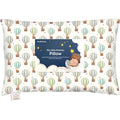 My Little Dreamy Toddler Pillow - Organic Cotton Travel Bed Pillow with Case, Soft & Breathable, 13x18 (Hot Air Balloon)