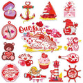 16Pcs Valentines Day Cruise Door Magnets Decorations Reflective Valentine's Day Cruise Ship Door Decor Magnetic Stickers for Carnival Cruise Refrigerator Cars Fridge Holiday Party