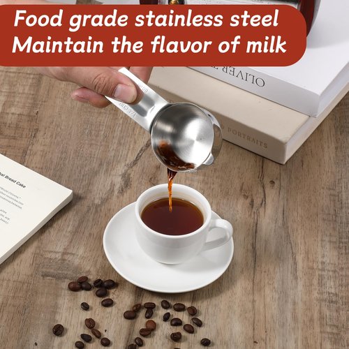 2PCS 1/4Cup Measuring Cup Scoop(60ml, 2oz) Stainless Steel Coffee Measuring Scoops for Flour Rice Dog Food Wet and Dry Ingredients, Dishwasher Safe