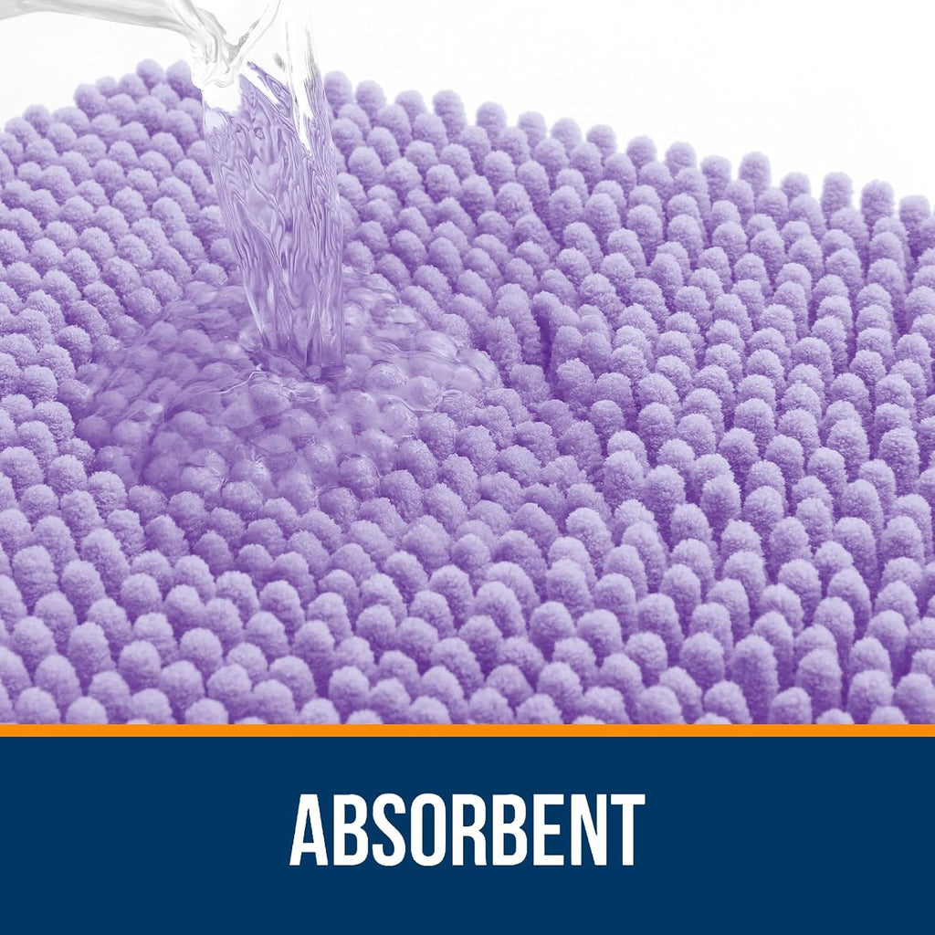 OLANLY Large Bath Rugs - Extra Soft Chenille, Quick-Dry Rubber Backing, Machine Washable | Lavender 47x32