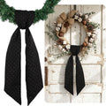 YKW Black Rhinestone Wreath Sash - 54x5 Inch Sparkle Ribbon for Christmas & Wedding Decor