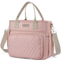 EASYA Large Women Lunch Bags for Work/Insulated Adult Lunch Box for Women/Durable Nylon Thermal Lunchbox for Womens/Leakproof Cooler Tote Bag with Storage Pocket (Shimmering blush pink Cotton Strap)