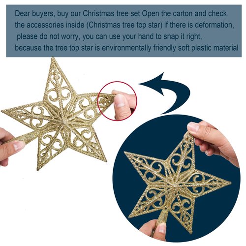 KTKDE 6ft Premium Artificial Holiday Christmas Tree w/ 1005 Branch Tips1pcs Tree top Star 200 Led Battery Operated String Lights,for Home Festival Celebration Perfect Choice for Xmas Decoration